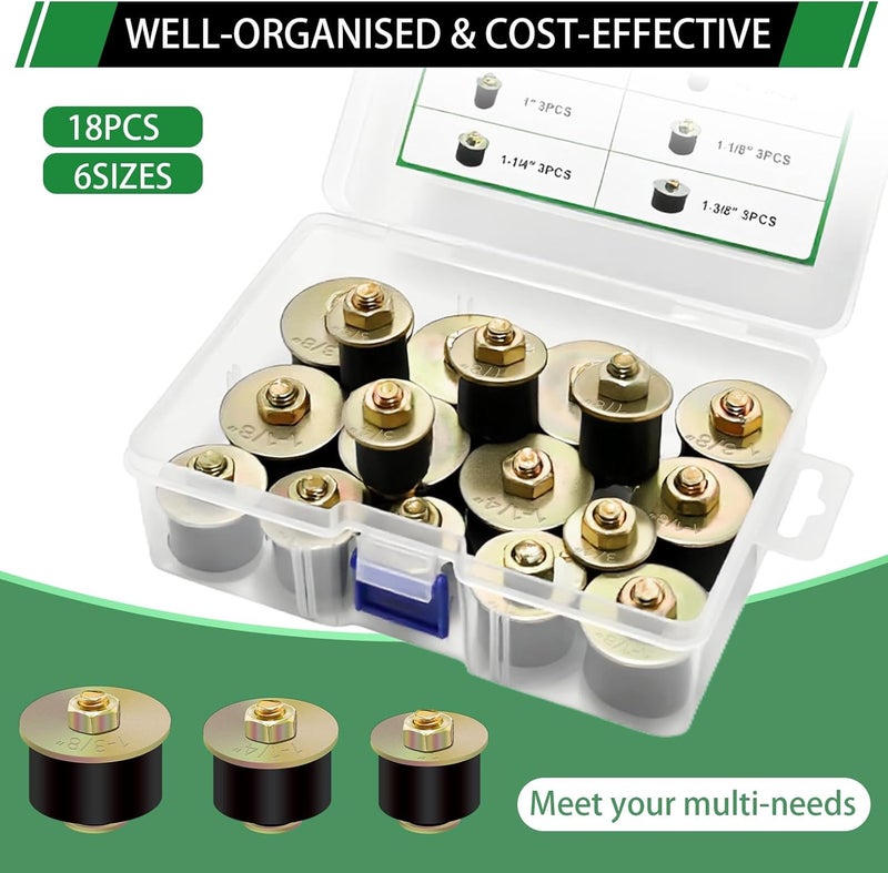 Japtend 18pcs Freeze Rubber Expansion Plugs Kit, 6 Sizes Automotive Rubber Freeze Frost Expansion Plug Fit Hole 3/4" 7/8" 1" 1-1/8" 1-1/4" 1-3/8" - Image 4